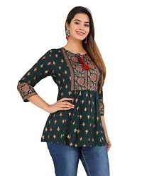 RR FABRICS Women's Rayon Embroidered Work Tops (M -38, Green)-thumb4