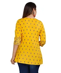 RR FABRICS Women's Rayon Embroidered Work Tops (M -38, Yellow)-thumb1