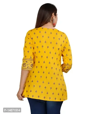 RR FABRICS Women's Rayon Embroidered Work Tops (M -38, Yellow)-thumb2