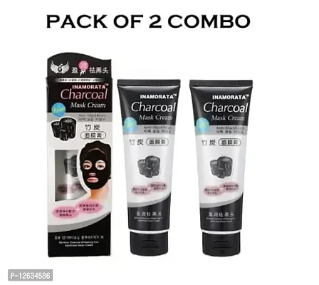 SHEFFO CHARCOAL FACE MASK CREAM BLACK HEADS REMOVAL PACK OF 2-thumb0