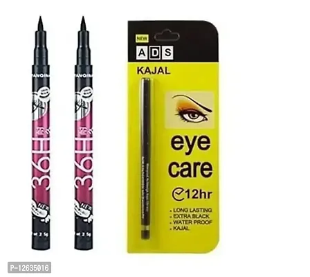 SHEFFO  ICONIC KAJAL AND 36H BLACK EYELINER PACK OF 3-thumb0