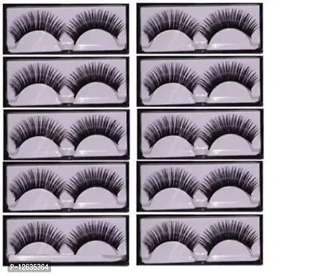 SHEFFO EYELASHES PACK OF 10 PAIR FAKE EYELASHES VOLUMINOUS MAKEUP EYELASHES-thumb0