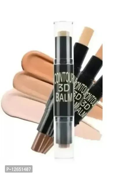 SHEFFO MAKEUP 3D BALM 2 IN 1 FOUNDATION CONCEALER PEN HIGHLIGHTER STICK LONG LASTING DARK CIRCLES CORRECTOR CONTOUR PACK OF 1