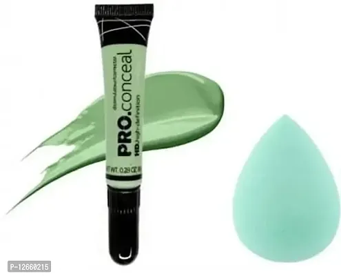 SHEFFO HD PRO GREEN SHADE CONCEALER CORRECTOR WITH MAKEUP SPONGE PUFF-thumb0