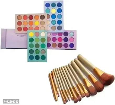 SHEFFO COLOR BOARD 60 COLOR EYE SHADOW PALETTE  WITH 12 PC PROFESSIONAL MAKEUP BRUSH