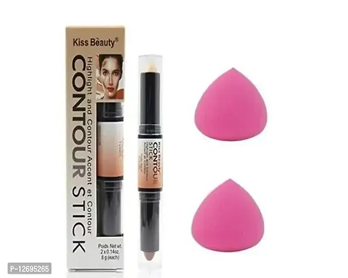 Contour stick with puff combo