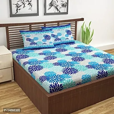 Stylish Fancy Comfortable Cotton Printed 1 Double Bedsheet With 2 Pillow Covers