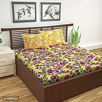 Stylish Fancy Comfortable Cotton Printed 1 Double Bedsheet With 2 Pillow Covers