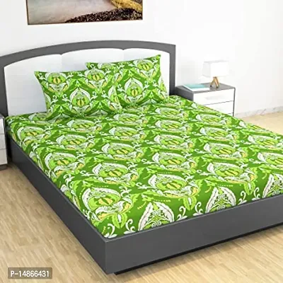 Stylish Fancy Comfortable Cotton Printed 1 Double Bedsheet With 2 Pillow Covers-thumb0