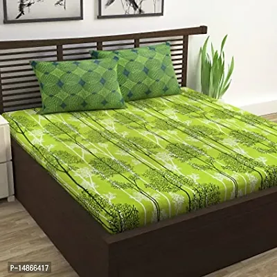 Stylish Fancy Comfortable Cotton Printed 1 Double Bedsheet With 2 Pillow Covers