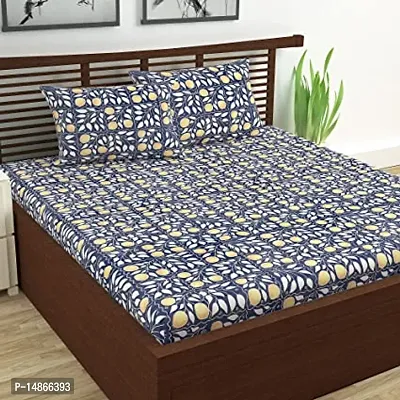 Stylish Fancy Comfortable Cotton Printed 1 Double Bedsheet With 2 Pillow Covers