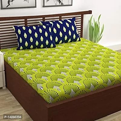 Stylish Fancy Comfortable Cotton Printed 1 Double Bedsheet With 2 Pillow Covers