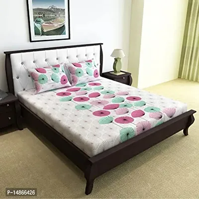 Stylish Fancy Comfortable Cotton Printed 1 Double Bedsheet With 2 Pillow Covers