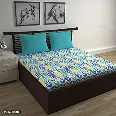 Stylish Fancy Comfortable Cotton Printed 1 Double Bedsheet With 2 Pillow Covers