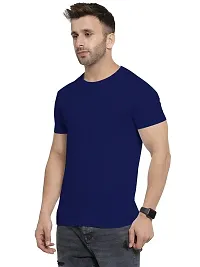 YouthPoi Men's Cotton Round Neck Half Sleeve Casual Regular Fit Tshirt (M, Navy Blue  Pink) (Pack of 2)-thumb3