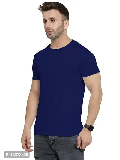 YouthPoi Men's Cotton Round Neck Half Sleeve Casual Regular Fit Tshirt (M, Navy Blue  Pink) (Pack of 2)-thumb4