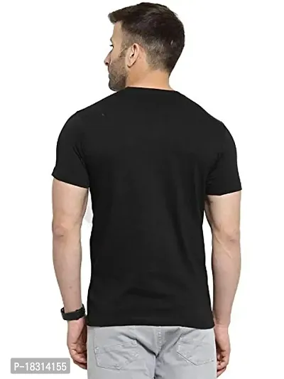 YouthPoi Men's Cotton Round Neck Half Sleeve Casual Regular Fit Tshirt (XXL, Black  Grey) (Pack of 2)-thumb4