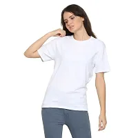 YouthPoi Women's Cotton Round Neck Half Sleeve Casual Regular Fit Tshirt (XXL, White  Grey) (Pack of 2)-thumb1