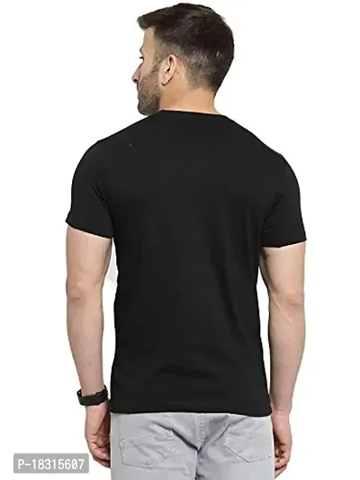 YouthPoi Men's Cotton Round Neck Half Sleeve Casual Regular Fit Tshirt (S, Black  Yellow) (Pack of 2)-thumb2