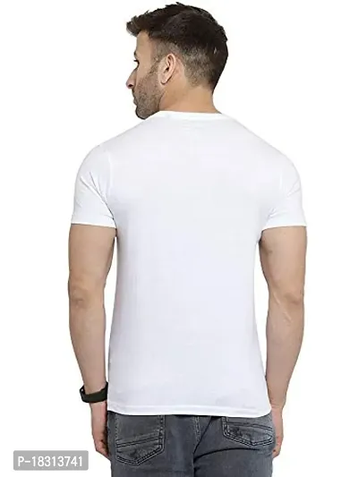 YouthPoi Men's Cotton Round Neck Half Sleeve Casual Regular Fit Tshirt (XL, White  Pink) (Pack of 2)-thumb4