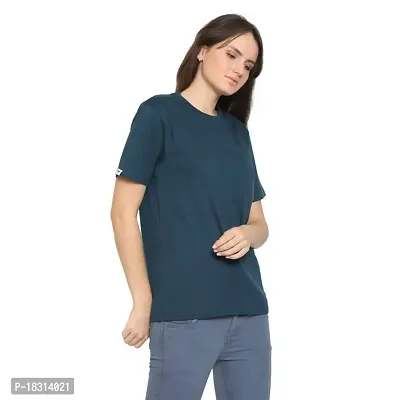 YouthPoi Women's Cotton Round Neck Half Sleeve Casual Regular Fit Tshirt (S, Pink  Peacock Green) (Pack of 2)-thumb3