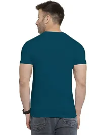 YouthPoi Men's Cotton Round Neck Half Sleeve Casual Regular Fit Tshirt (M, Peacock Green  Rust) (Pack of 2)-thumb3