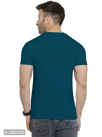 YouthPoi Men's Cotton Round Neck Half Sleeve Casual Regular Fit Tshirt (M, Peacock Green  Rust) (Pack of 2)-thumb4