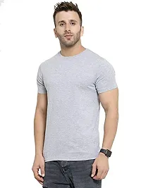 YouthPoi Men's Cotton Round Neck Half Sleeve Casual Regular Fit Tshirt (L, Black  Grey) (Pack of 2)-thumb2