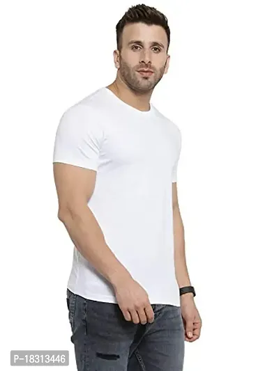 YouthPoi Men's Cotton Round Neck Half Sleeve Casual Regular Fit Tshirt (XL, Navy Blue  White) (Pack of 2)-thumb2