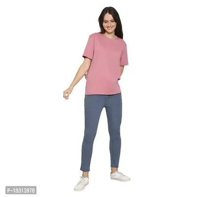 YouthPoi Women's Cotton Round Neck Half Sleeve Casual Regular Fit Tshirt (L, Yellow  Pink) (Pack of 2)-thumb5