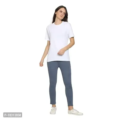 YouthPoi Women's Cotton Round Neck Half Sleeve Casual Regular Fit Tshirt (XXL, White  Navyblue) (Pack of 2)-thumb5