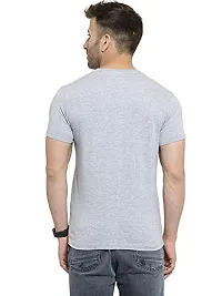 YouthPoi Men's Cotton Round Neck Half Sleeve Casual Regular Fit Tshirt (L, Gray  Pink) (Pack of 2)-thumb1