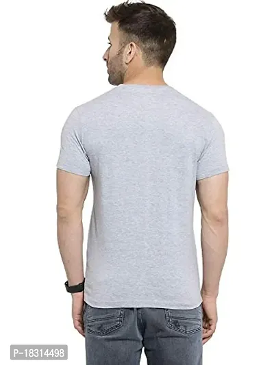 YouthPoi Men's Cotton Round Neck Half Sleeve Casual Regular Fit Tshirt (L, Gray  Pink) (Pack of 2)-thumb2