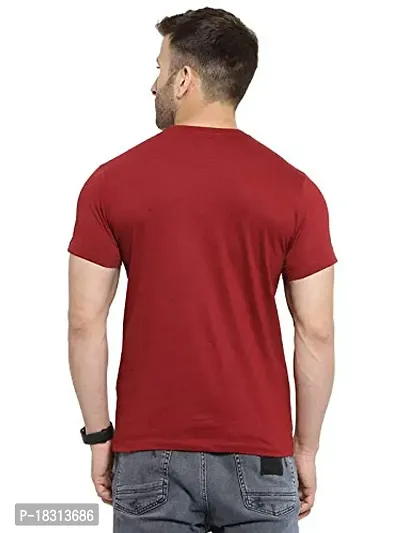 YouthPoi Men's Cotton Round Neck Half Sleeve Casual Regular Fit Tshirt (S, Maroon  Pink) (Pack of 2)-thumb3