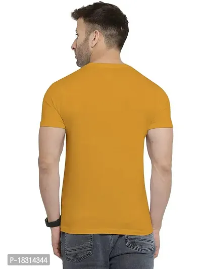 YouthPoi Men's Cotton Round Neck Half Sleeve Casual Regular Fit Tshirt (S, Yellow  Peacock Green) (Pack of 2)-thumb4