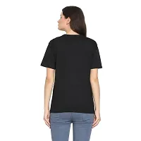 YouthPoi Women's Cotton Round Neck Half Sleeve Casual Regular Fit Tshirt (L, Black  White) (Pack of 2)-thumb1