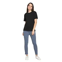 YouthPoi Women's Cotton Round Neck Half Sleeve Casual Regular Fit Tshirt (S, Black  Yellow) (Pack of 2)-thumb4