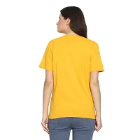 YouthPoi Women's Cotton Round Neck Half Sleeve Casual Regular Fit Tshirt (L, Yellow  Rust Brown) (Pack of 2)-thumb1