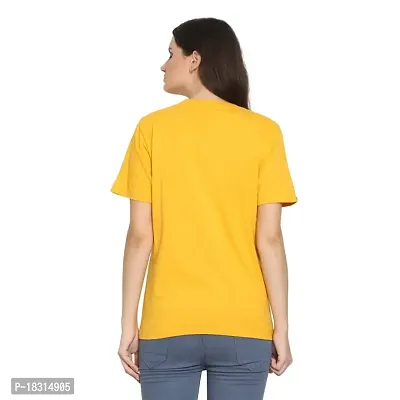 YouthPoi Women's Cotton Round Neck Half Sleeve Casual Regular Fit Tshirt (L, Yellow  Rust Brown) (Pack of 2)-thumb2