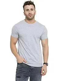 YouthPoi Men's Cotton Round Neck Half Sleeve Casual Regular Fit Tshirt (XL, Gray  Pink) (Pack of 2)-thumb3