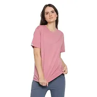 YouthPoi Women's Cotton Round Neck Half Sleeve Casual Regular Fit Tshirt (L, Pink  Neon Green) (Pack of 2)-thumb2