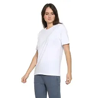 YouthPoi Women's Cotton Round Neck Half Sleeve Casual Regular Fit Tshirt (XL, White  Pink) (Pack of 2)-thumb2