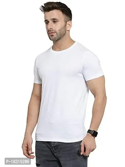 YouthPoi Men's Cotton Round Neck Half Sleeve Casual Regular Fit Tshirt (M, White  Neon) (Pack of 2)-thumb4