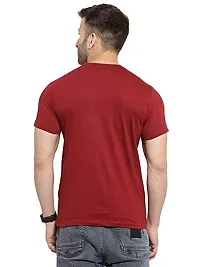 YouthPoi Men's Cotton Round Neck Half Sleeve Casual Regular Fit Tshirt (S, White  Maroon) (Pack of 2)-thumb4