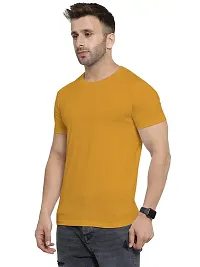 YouthPoi Men's Cotton Round Neck Half Sleeve Casual Regular Fit Tshirt (L, White  Yellow) (Pack of 2)-thumb4