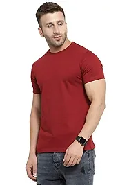 YouthPoi Men's Cotton Round Neck Half Sleeve Casual Regular Fit Tshirt (S, White  Maroon) (Pack of 2)-thumb1