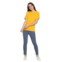 YouthPoi Women's Cotton Round Neck Half Sleeve Casual Regular Fit Tshirt (S, Yellow  Rust Brown) (Pack of 2)-thumb2