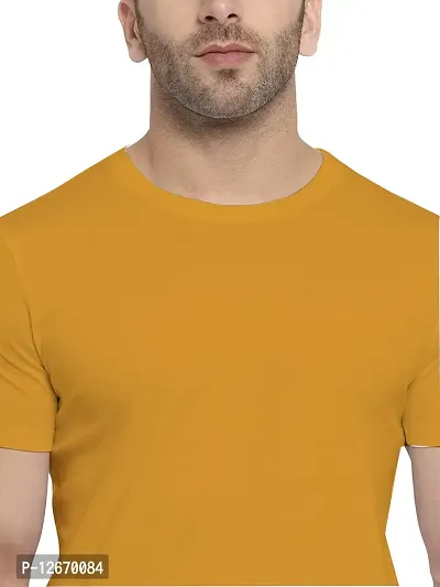 Men Cotton Solid Casual T-Shirt-thumb4