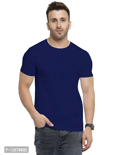 Men Cotton Solid Casual T-Shirt