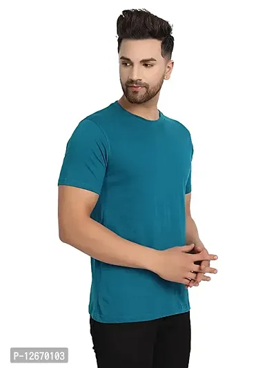 Men Cotton Solid Casual T-Shirt-thumb3